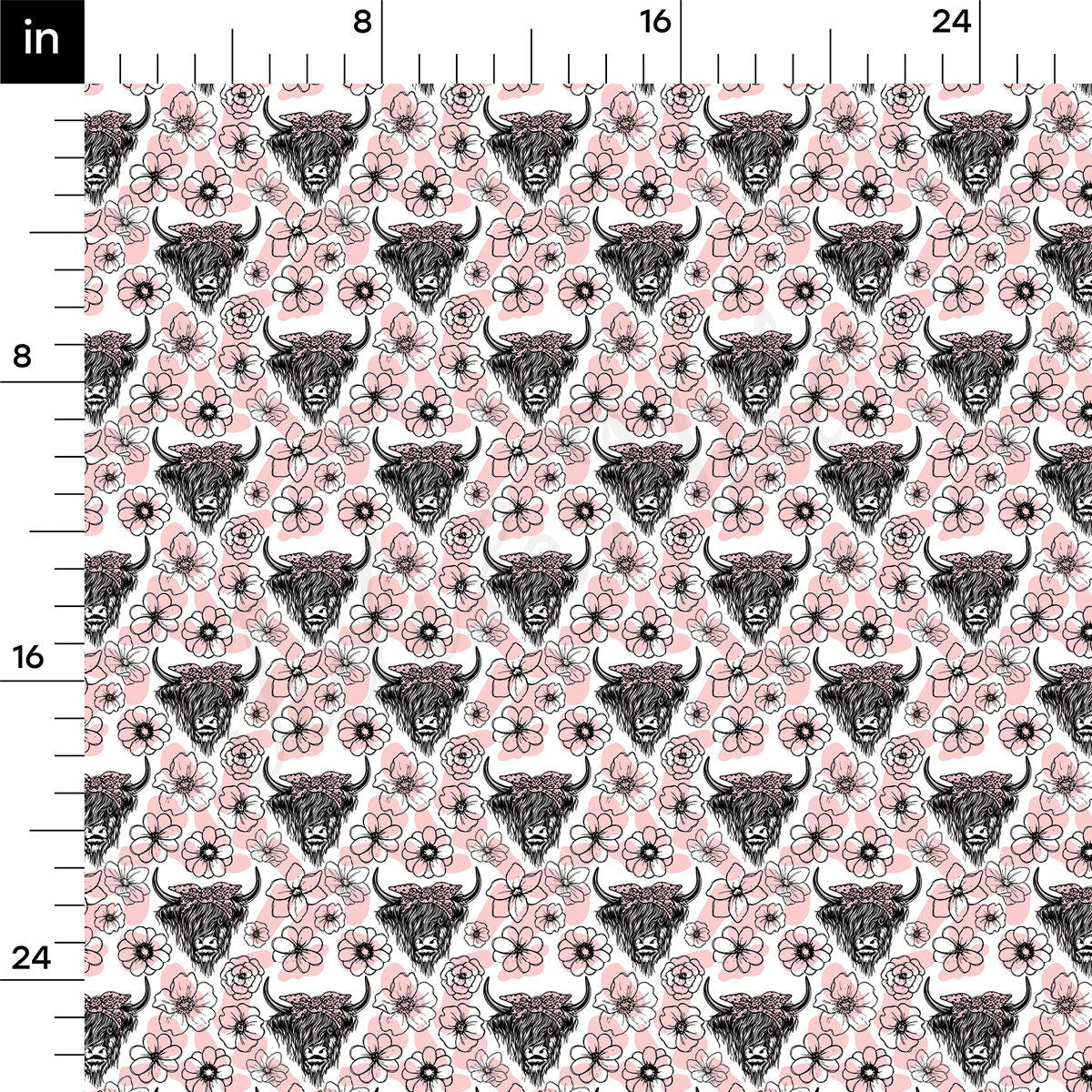 Rib Knit Fabric RBK2571 Highland Cow