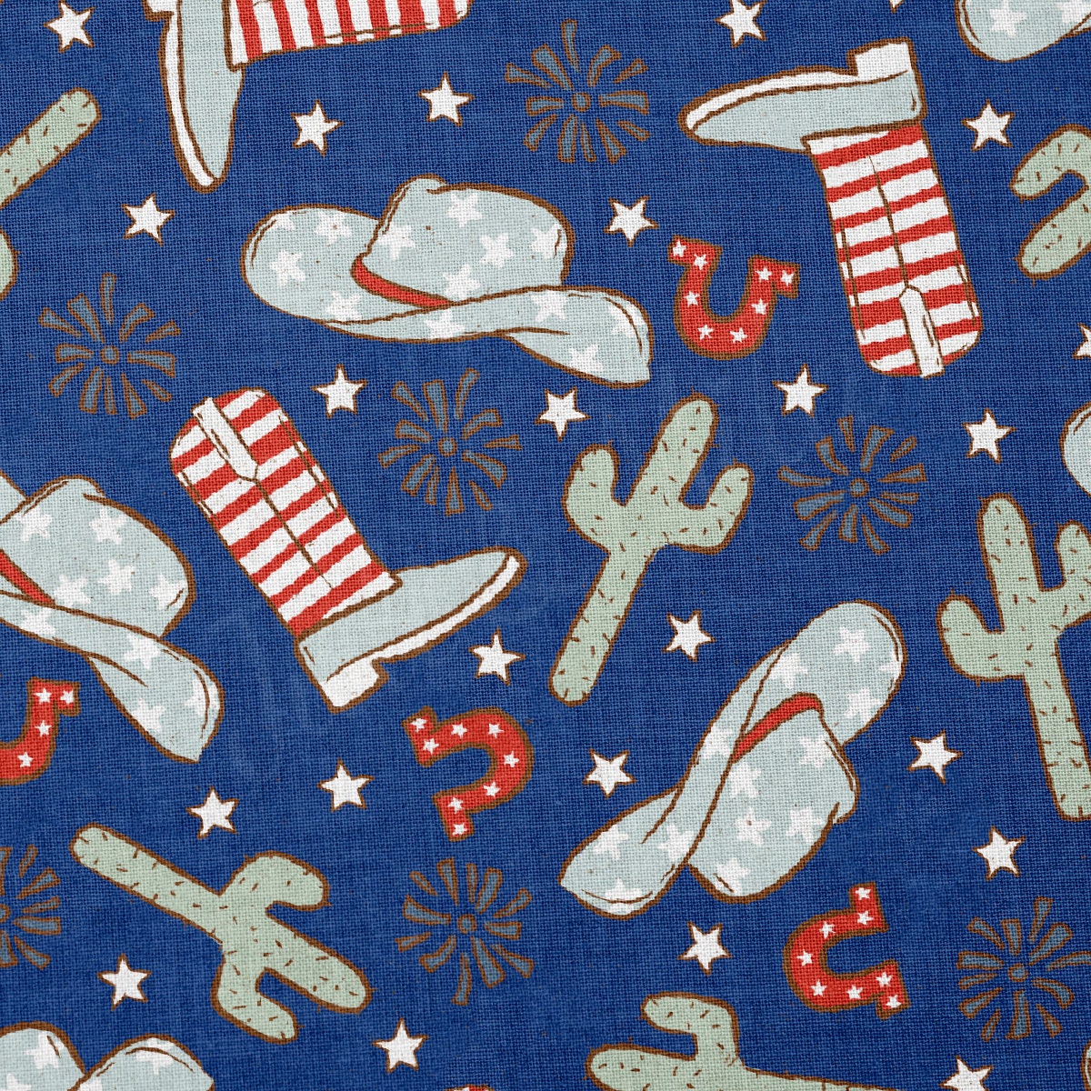 100% Cotton Fabric  CTN2611 Patriotic 4th of July