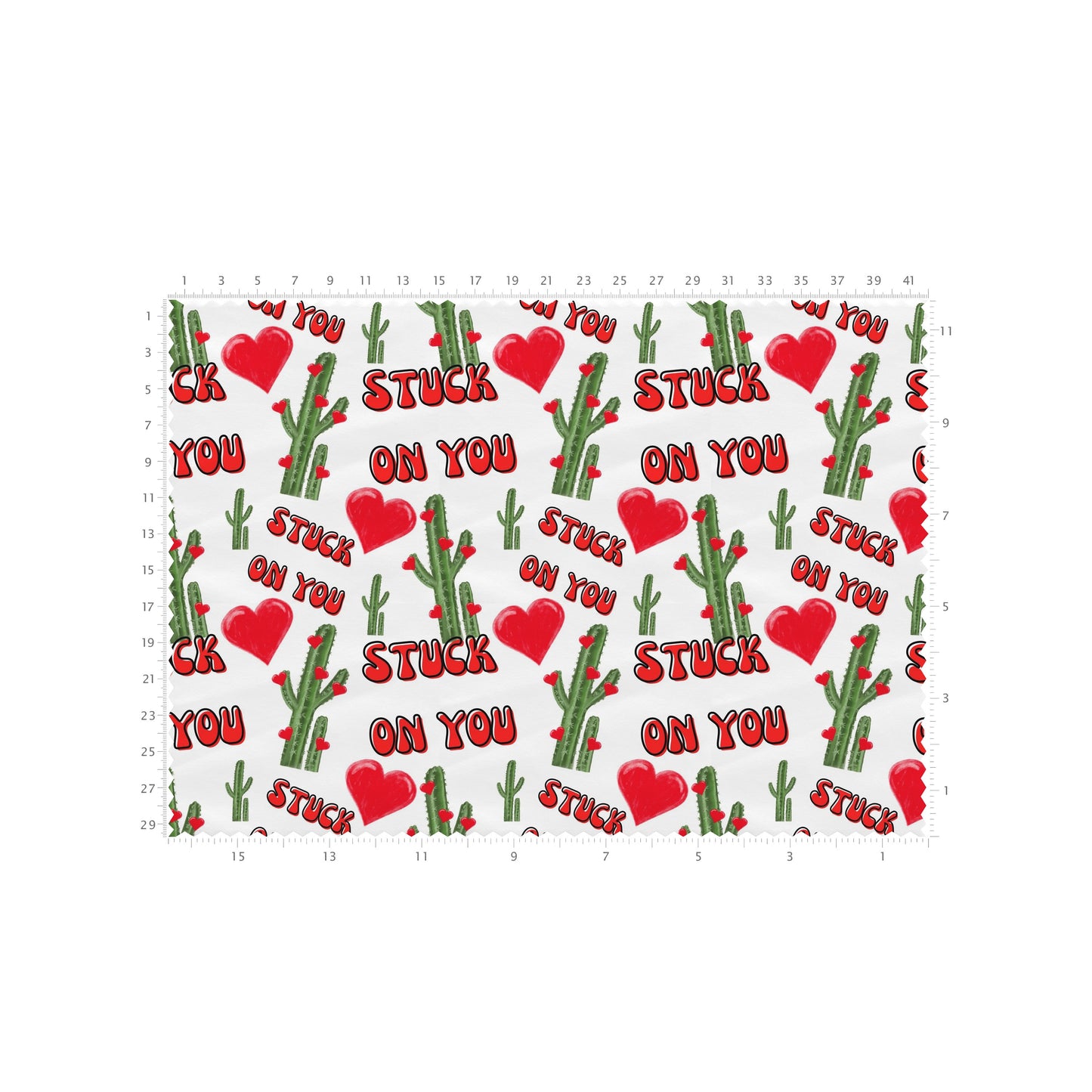 100% Cotton Fabric By the Yard Printed in USA Cotton Sateen -  Cotton CTN2632 Valentine's Day Stuck on You