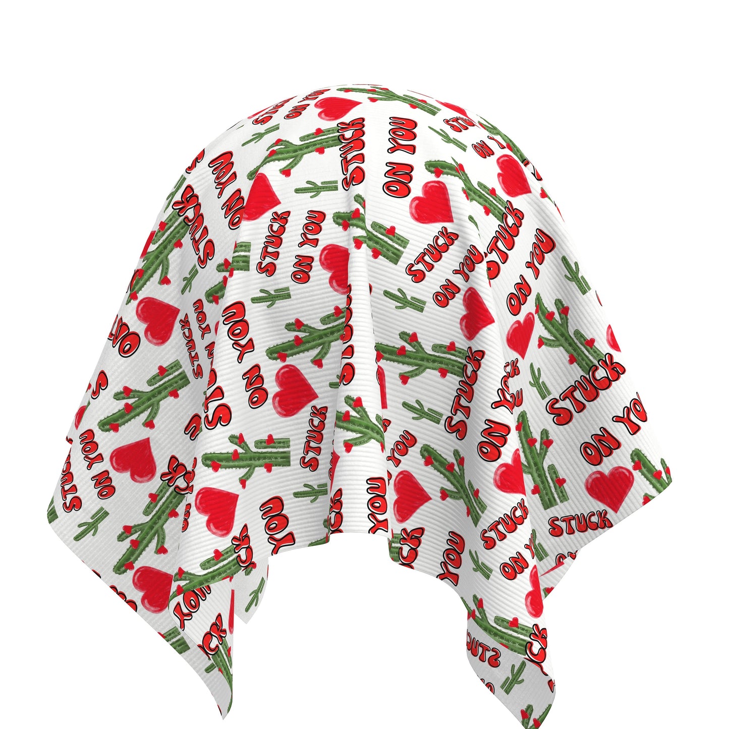 Rib Knit Fabric RBK2632 Valentine's Day Stuck on You