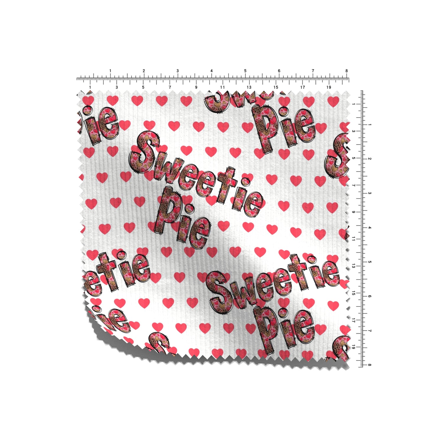 Rib Knit Fabric RBK2637 Valentine's Day Sweetie Pie