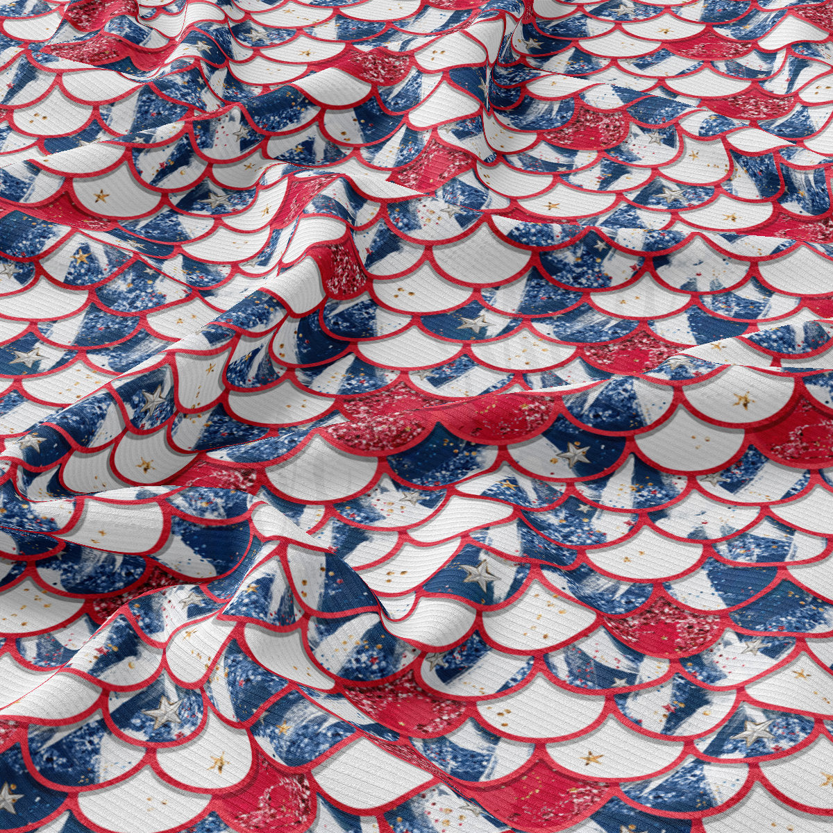 Rib Knit Fabric RBK2617 4th of July Patriotic