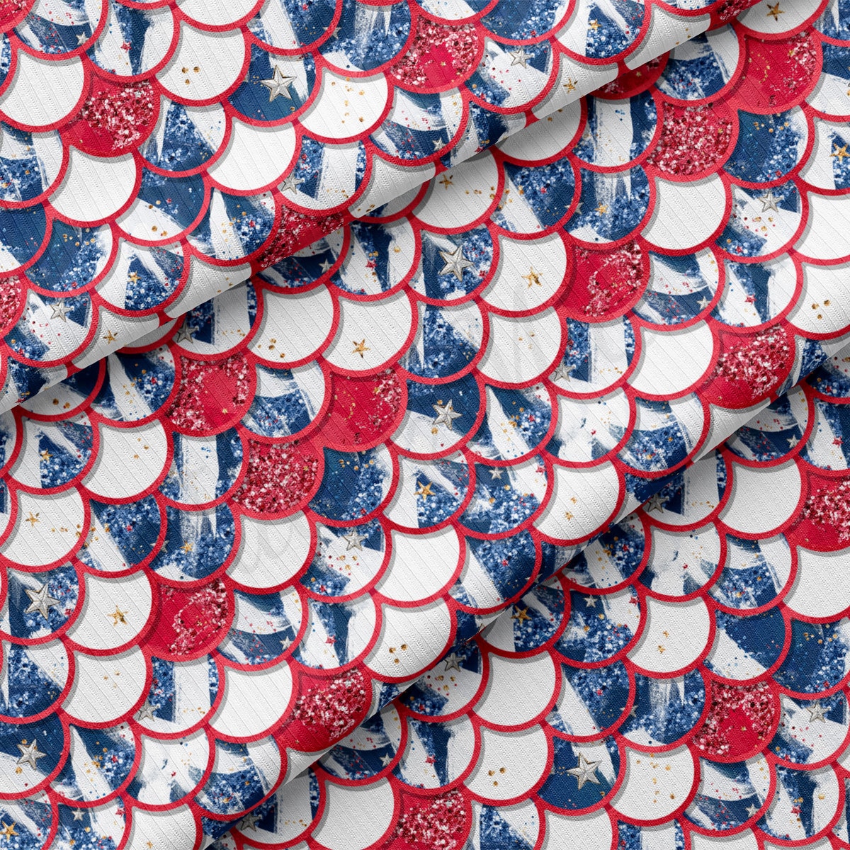 Rib Knit Fabric RBK2617 4th of July Patriotic