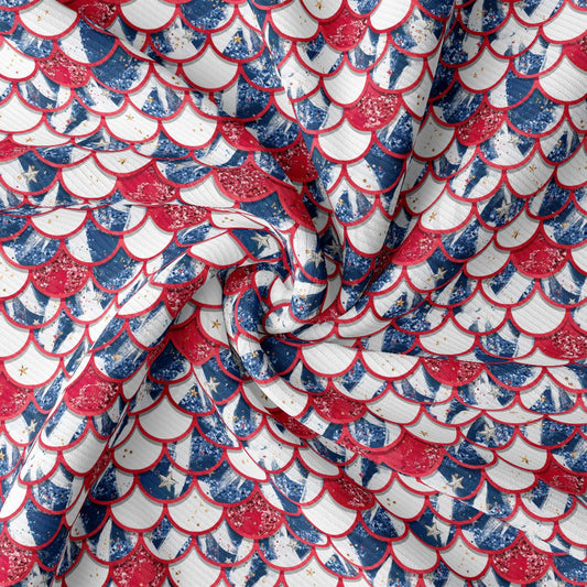 Rib Knit Fabric RBK2617 4th of July Patriotic