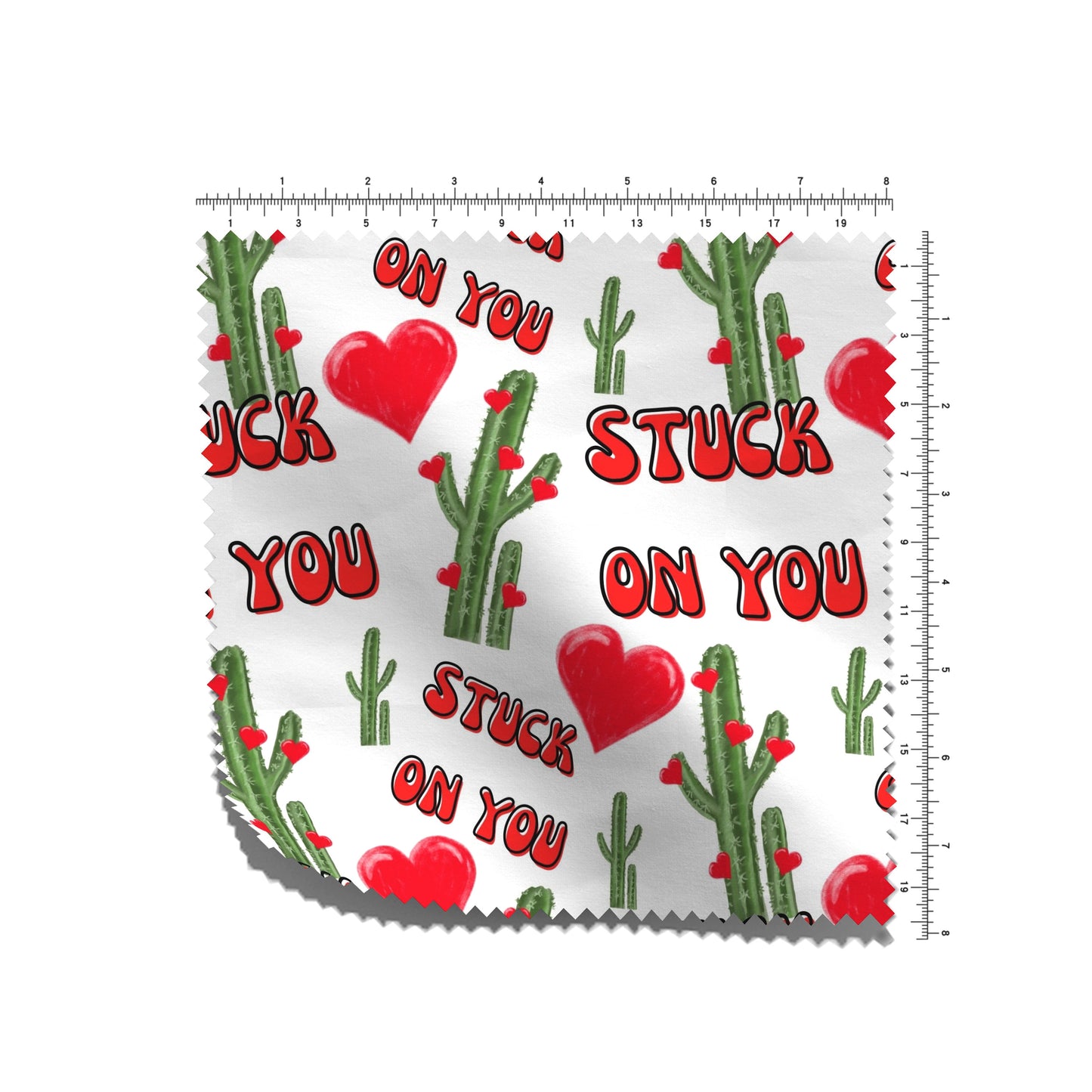 100% Cotton Fabric By the Yard Printed in USA Cotton Sateen -  Cotton CTN2632 Valentine's Day Stuck on You