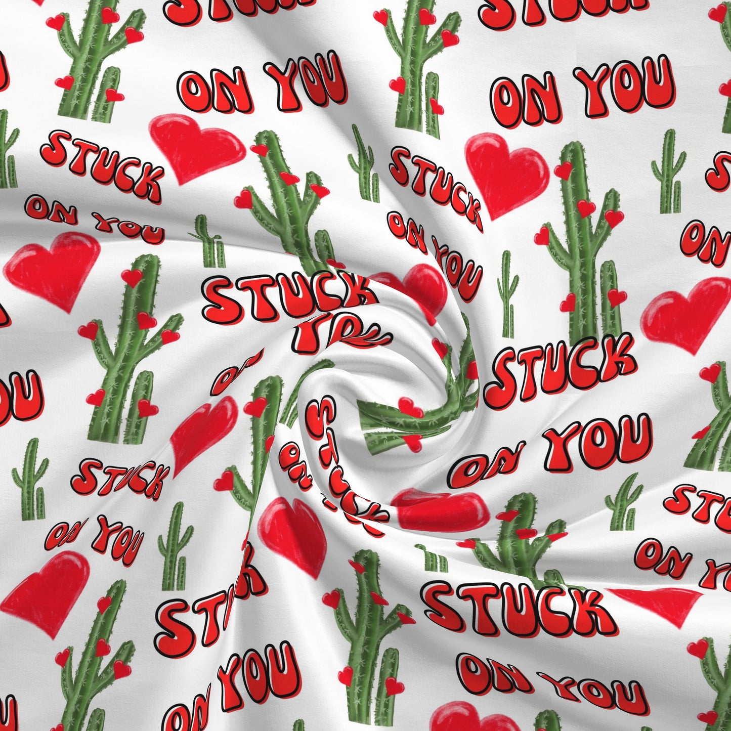 100% Cotton Fabric By the Yard Printed in USA Cotton Sateen -  Cotton CTN2632 Valentine's Day Stuck on You